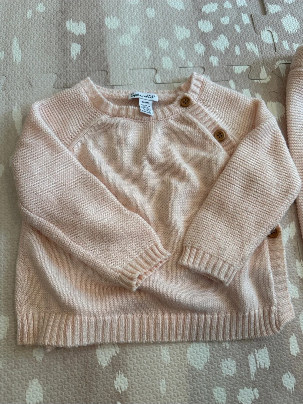 Splendid Baby Girl 2-Piece Blush Pink Sweater & Pants Set 6-9M Soft Knit